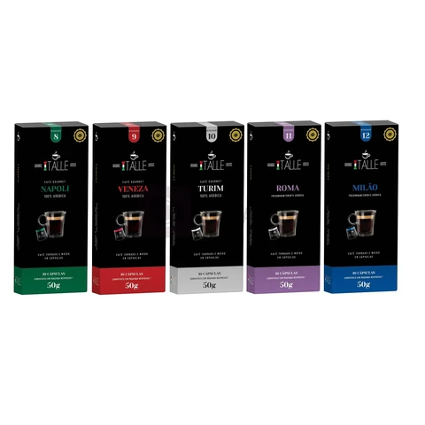 Cápsulas Compativeis Nespresso Café moido e torrado Cafe Italle 50 Und