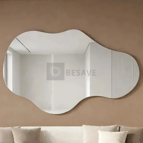 Espelho Orgânico Lopazzi 90x60cm Banheiro Lavabo Grande Design Moderno Luxo Decorativo Sala Quarto Vidro Cristal Lapidado Premium Com Suporte De Fixação E Fita Dupla Face Estilo Pinterest Original