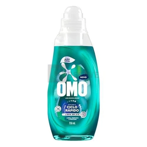 Lava Roupas Líquido Ciclo Rápido OMO Ação Total 750 ml