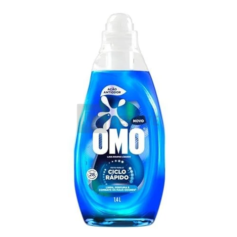Lava-Roupas Líquido Omo Ciclo Rápido Ação Antiodor Frasco 1,4l
