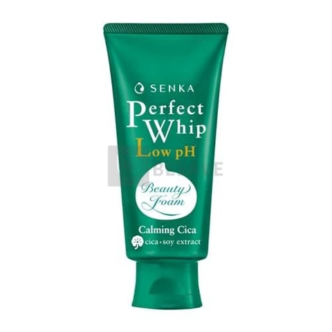 SENKA - Perfect Whip Low pH Cica Calmante + Extrato de Soja - Espuma de Limpeza Facial 100g