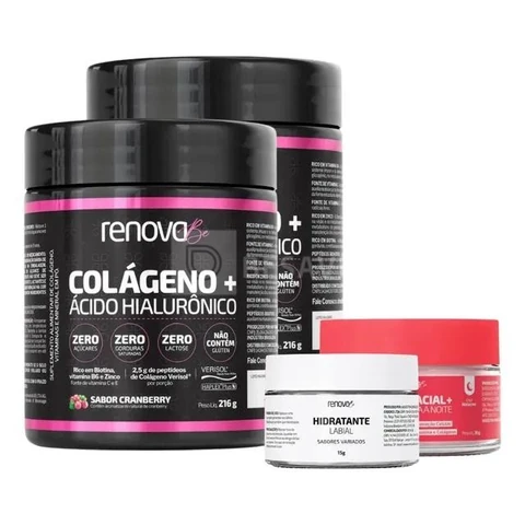 Kit Colágeno Verisol + Balm Labial + Creme Retinol Renova Be