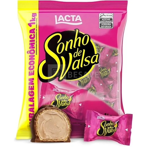Lacta Sonho de Valsa - Wafer Recheado Sabor Chocolate Pacote 1kg