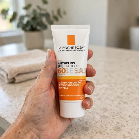 La Roche-Posay Protetor Solar Facial FPS 60 Gel Creme Oil-Free com Ação Hidratante e Antioxidante UVA/UVB para Peles Oleosas Sem Cor, Anthelios XL Protect 40g