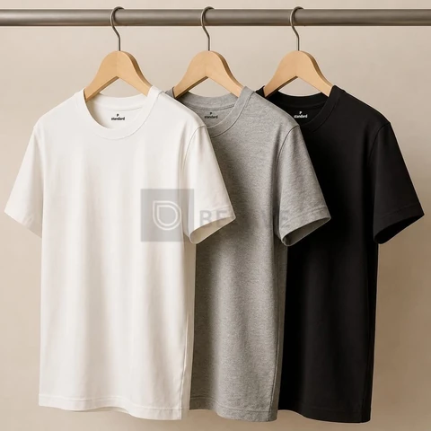 Kit 3 Camisetas Algodão Dia Dia Sandrini Básica Conforto