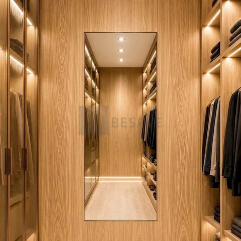 Espelho Florença 90x40cm Corpo Inteiro Grande Moderno Luxo Suporte