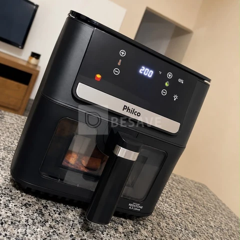 Air Fryer Philco 6,5L Visor Glass e Redstone 1700W PAF65A