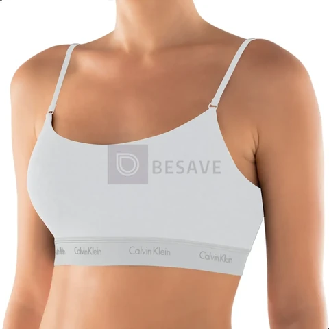 Top Sutiã Calvin Klein Original Algodão Cotton Costas Naked
