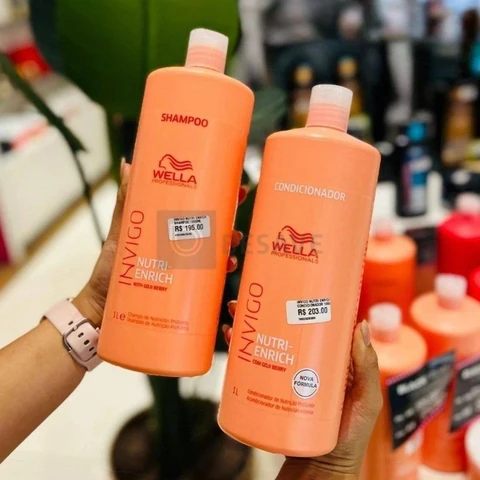 Kit Wella Invigo Nutri Enrich Shampoo 1000ml + Cond 1000ml