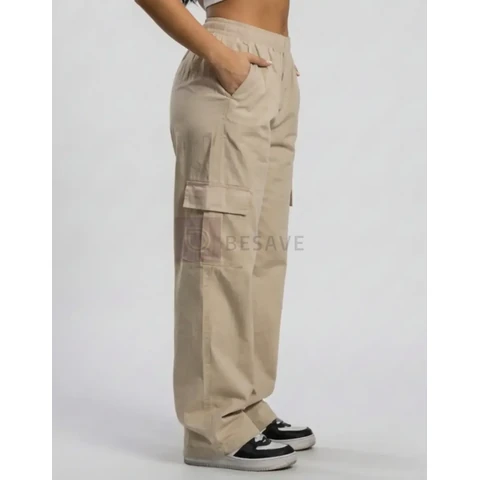 Calça Feminina Premium Cargo Levanta Bumbum Sarja 100%