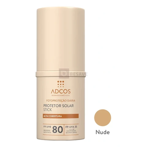 Protetor Solar Adcos Tonalizante Base Stick Fps80 17g- Nude