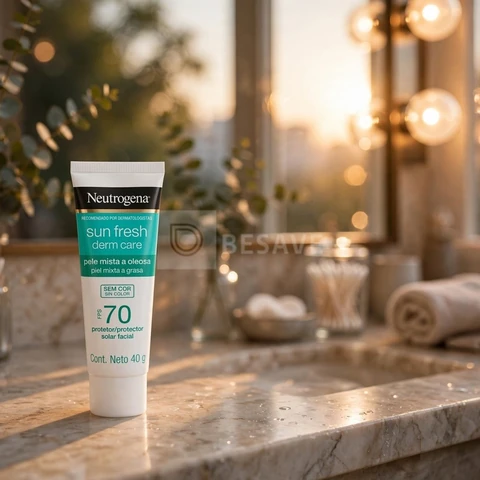 Protetor Solar Facial Neutrogena Sun Fresh Derm Care, Sem Cor, FPS 70, 40g
