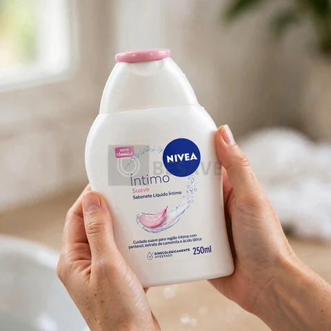 NIVEA Sabonete Líquido Íntimo Suave 250ml, Limpeza Delicada, Mantém pH Natural, Extrato de Camomila, Cuidado Calmante, Uso Diário