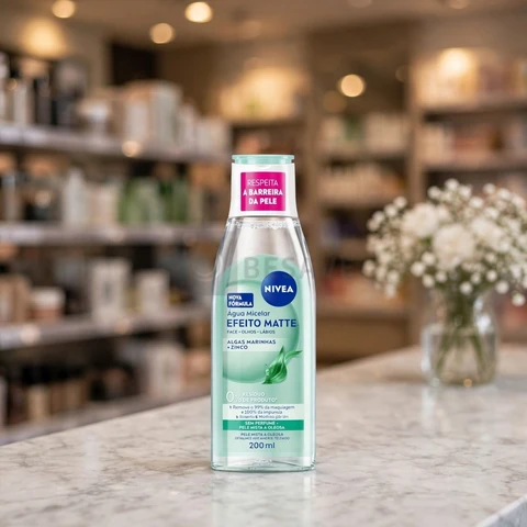 NIVEA Água Micelar Solução de Limpeza 7 em 1 Efeito Matte 200ml, Demaquila, Limpa Profundamente, Controla Oleosidade, Cuidado Facial, Pele Mista e Oleosa