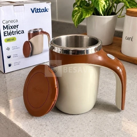 Vittak Caneca Mixer Elétrica Copo Mistura 380ml Com Tampa