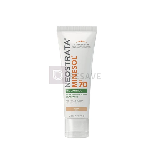 Protetor Solar Facial Minesol Oil Control, Pele Clara, FPS 70, 40g