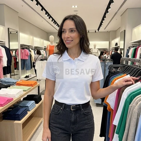 Camisa Gola Polo Feminina Básica Algodão Social Uniforme