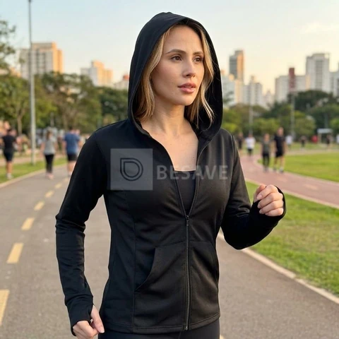 Jaqueta Esportiva Com Capuz, Roupa Fitness, Academia Dry Fit