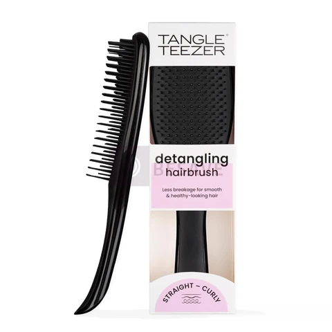Tangle Teezer - Escova de cabelo desembaraçadora The Wet Detangler Black para todos os tipos de cabelo, seco e úmido. Cor: Preta