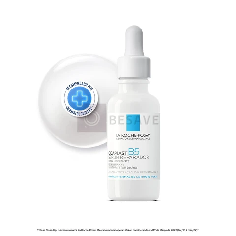 La Roche-Posay Cicaplast B5 Sérum Reparador Facial com 10% de Vitamina B5 e Ácido Hialurônico, Regenera e Ultra Hidrata a Barreira Cutânea, Hipoalergênico, 30ml