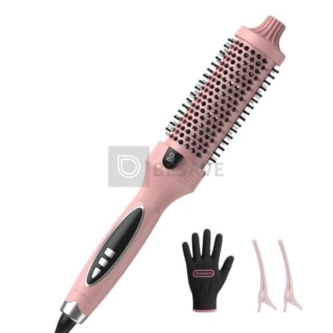 GOKOCO Escova Modeladora Térmica 38 mm com Íons Negativos,Bivolt GD037,9 Temperaturas,Aquecimento Rápido PTC,para Cachos,Ondas e Volume,Escova Styler,Rosa