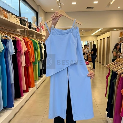 Conjunto Feminino Completo Look Calça E Blusa Clássico