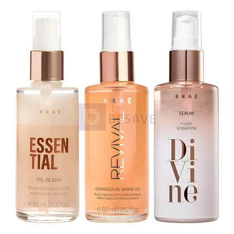 Kit Óleos Capilares Essential + Revival + Divine - Braé