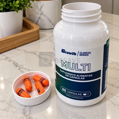 Multivitamínico 60 Cáps. Growth Supplements - Sem Sabor