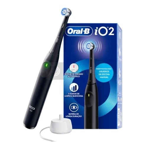 ORAL-B Escova de Dente Elétrica iO2, Sensor de Pressão, Cabeça Redonda