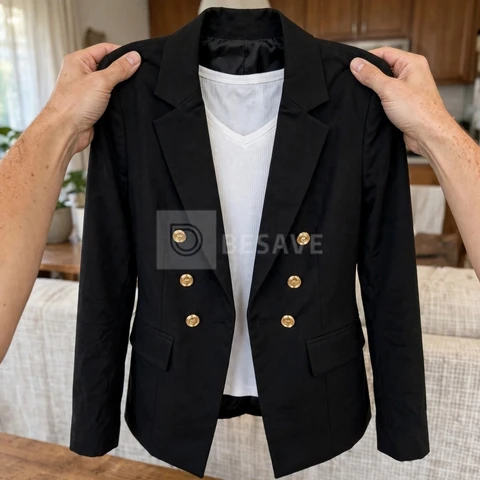 Blazer Feminino Alfaiataria Terninho Social Com Botões