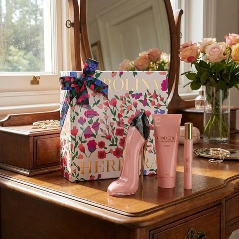 Kit Presente Perfume Feminino Good Girl Blush Carolina Herrera Edp 80ml + Hidratante Corporal + Perfume Miniatura 10ml