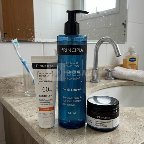 Kit Principia para Rotina de Skincare Pele Sensível com Protetor Solar FPS 60