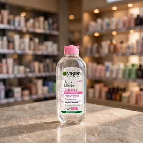 Água Micelar Garnier SkinActive Pink Tudo em 1 Pele Sensível 400ml