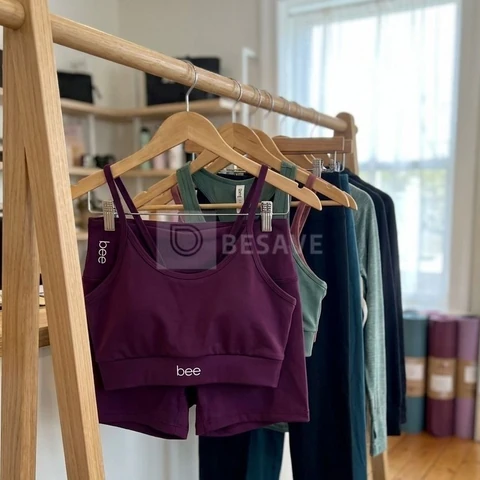 Conjunto Fitness Bee Top Cropped E Short Premium Feminino