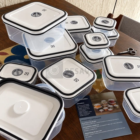 Electrolux Kit 12 Potes Herméticos de Plástico Retangulares