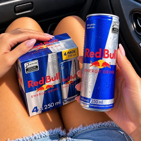 Red Bull Energético, Energy Drink, 250ml, 4 latas
