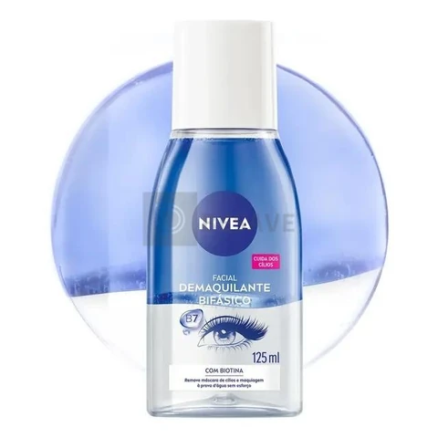 NIVEA Demaquilante Bifásico 125ml, Remove Maquiagem à Prova D'água, Protege Cílios, Gentil com a Pele