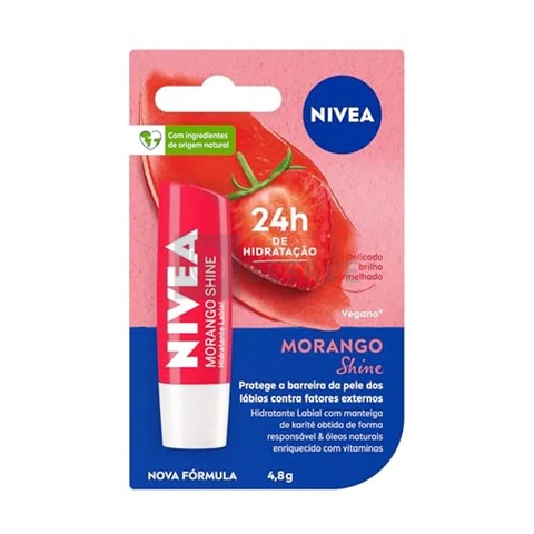 Hidratante Labial NIVEA Morango Shine, 4,8g