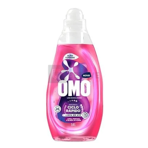 Lava-Roupas Líquido Omo Ciclo Rápido Ação Cuidado Frasco 1,4l