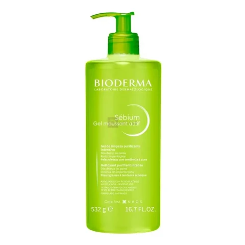 Gel de Limpeza Facial Bioderma Sébium Gel Moussant Actif 500ml | Pele com tendência a acne