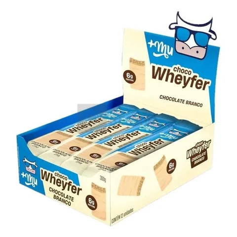 Proteína +mu Chocowheyfer Em Barra De Proteína Sabor Chocolate Branco 12 Un
