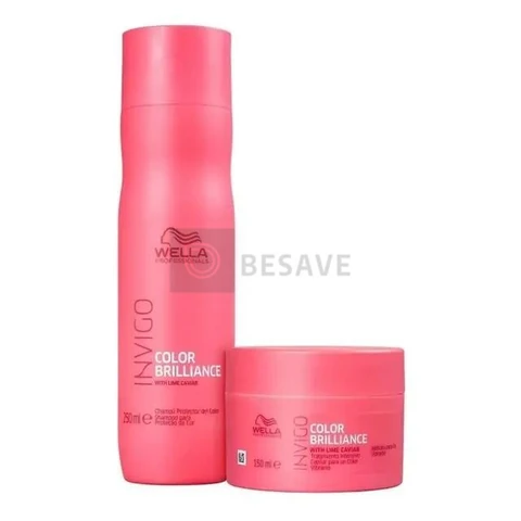 Kit Wella Invigo Color Brilliance: Shampoo 250ml e Máscara 150ml para Cabelos Coloridos