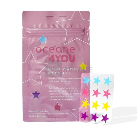 Adesivos Secativos para Espinhas Océane, Star, 12 Unidades