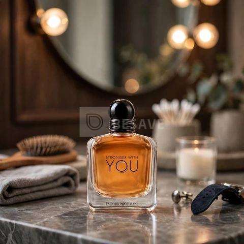 Armani Beauty, Stronger With You Eau de Toilette, Giorgio Armani Perfume Masculino, Fragrância Fougère Amadeirada com Notas Sálvia, Castanha, Baunilha e Lavanda