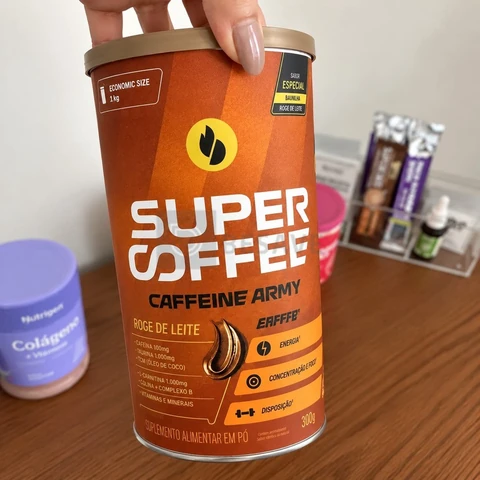 Cafeína Caffeine Army Supercoffee Classic Size em pó sabor Doce de leite x 380g
