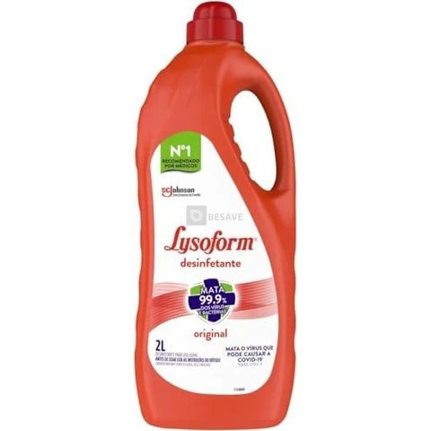 Lysoform Original, Desinfetante Líquido, Limpeza Pesada e Eficiente, 2L