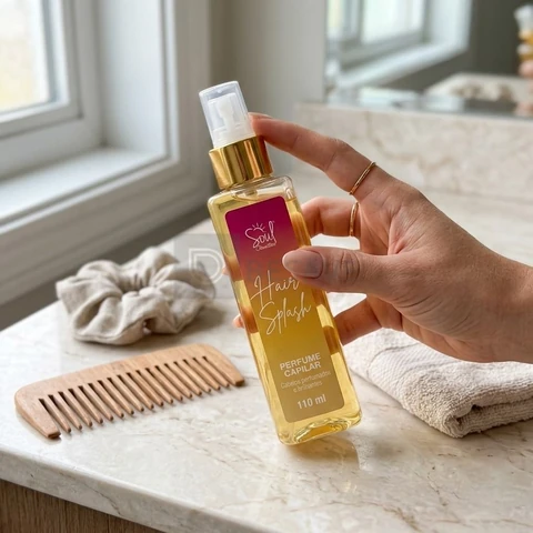 Perfume Capilar Hair Splash Fragrâncias Árabes 110ml Soul Cosméticos Finalizador Cabelos Perfumados E Brilhantes Body Splash Cabelo Cheiroso
