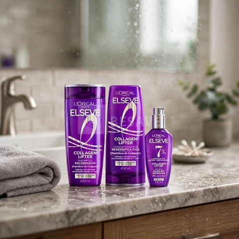 Shampoo Condicionador Sérum Elseve L'Oréal Colágeno 400ml+400ml+100ml