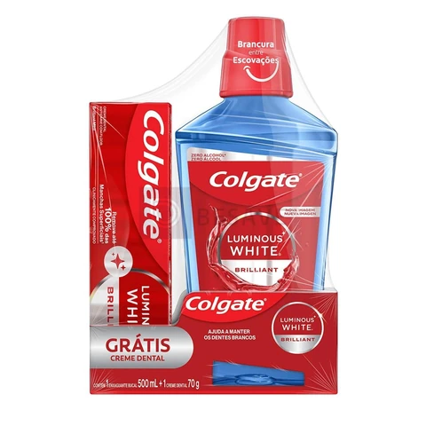 Colgate Luminous White Kit Enxaguante 500ml e Creme Dental 70g
