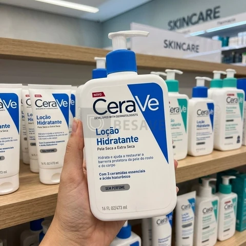 Loção Hidratante Corporal Sem Perfume, com Ceramidas Essenciais e Ácido Hialurônico, Textura Fluida CeraVe 473ml